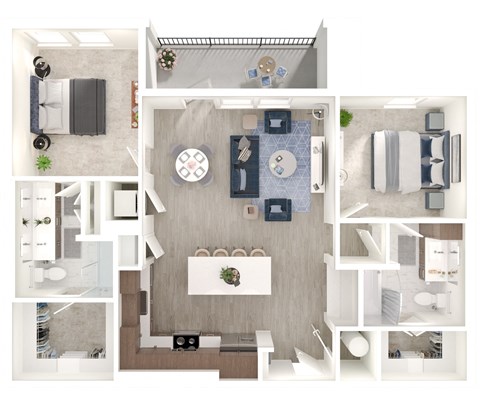 a1 floor plan  1 bedroom with 2 baths  129